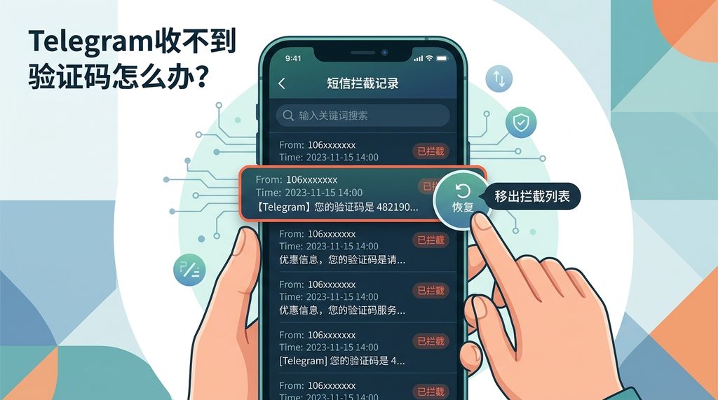手机短信过滤记录页面的截屏，展示如何从拦截列表中找回被误删的验证码短信，手机界面风格